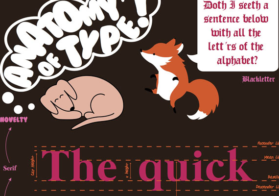 Breaking down type anatomy using Illustrator.